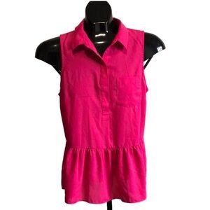 American Eagle Outfitters Pink Sleeveless Peplum Top, Size S